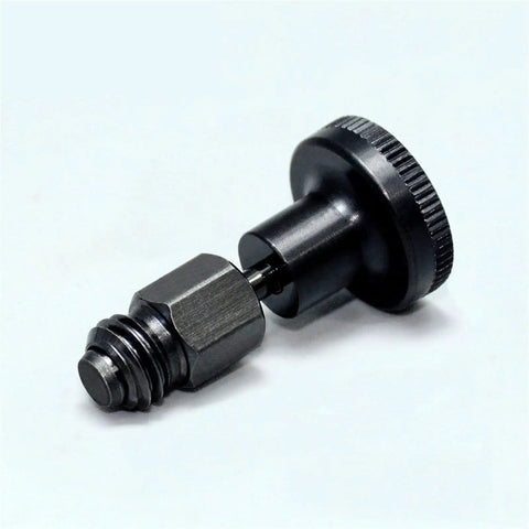 Drop Dead Solid M8 Index Plunger Positioning Pin Spring Loaded Locating Stud With Threaded Base Stainless Steel Heavy Duty Hardware, side view.