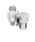 SAU420-N04G Compressed Air Filter Regulator Combo Half Inch NPT Poly Bowl Manual Drain Bracket Gauge 10 Micron