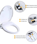 Elongated Bidet Toilet Seat With Hot And Cold Water Non Electric Self Cleaning Dual Nozzles Slow Close Lid Quick Release