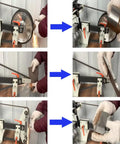 Heavy Duty 2 By 72 Inch Belt Sander Knife Grinder With Variable Speed Polisher in action sharpening metal.