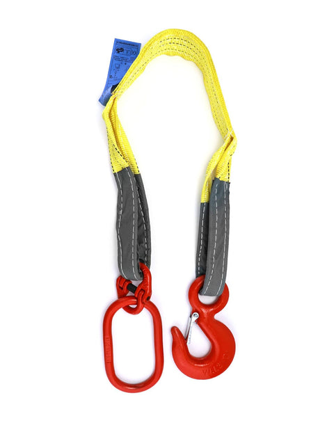 Heavy Duty Web Sling Set Built Tough for Real World Lifts 3.3 Ft Single Leg Lifting Slings 6600 Lbs Capacity with Polyester Web and G80 Steel Hook 2 Pack