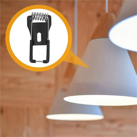 Lawsen Spring Clips Recessed Lighting 60Pcs Bulb Retaining Spring Clip attached to a pendant light fixture.