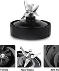 Premium Blender Blade Replacement 6 Fin Beefed Up Stainless Steel With Food Grade Plastic for Smoothie Cups and Leakproof Ring