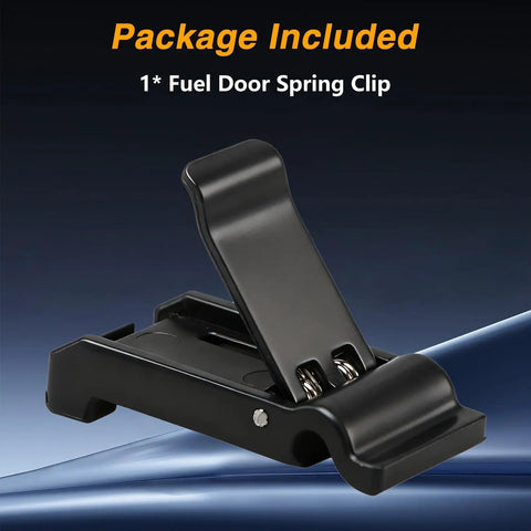 Premium Badass Heavy Duty Upper Gas Door Spring Clip Rig Replacement For Toyota Camry Avalon 4Runner Lexus GS300 LS430 LS460 Upgraded Pom Steel Straight Fix Solid Build shown from the side.