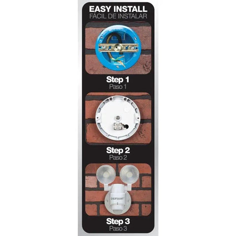Installation guide for Two Head LED Outdoor Motion Activated Flood Light In Black, 180 Degree Coverage, 1100 Lumens, Easy Wall Mount