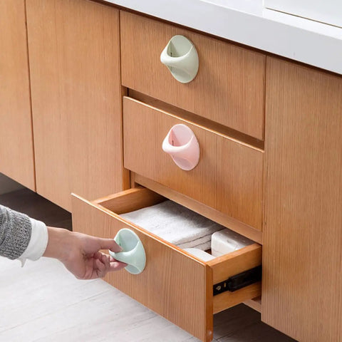 8 Pack Self Adhesive Wardrobe Handles For Cabinets And Drawers No Drill Punch Free Easy Stick On Door Knobs with colorful surface
