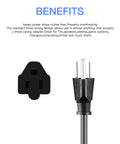 Black 10 Pack Short Extension Cords 1 Foot 16 AWG 3 Prong Outlet Saver for Power Strips and Wall Sockets space saving heat reduced copper