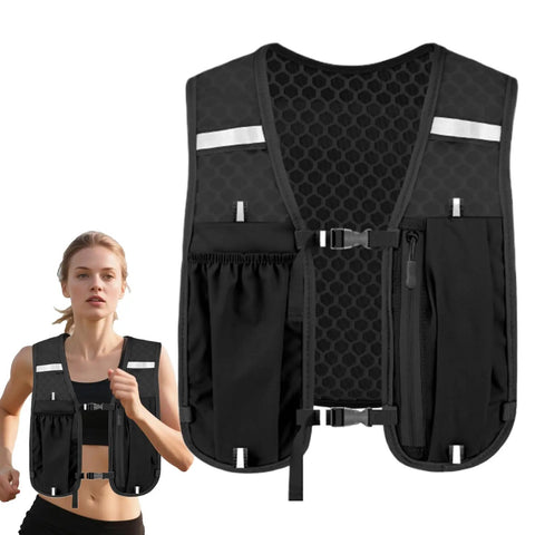Lightweight Hydration Vest For Runners With Adjustable Chest Straps, Stable Bladder, Breathable Mesh, Quick Refill Access, Secure Multi Pocket