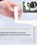Heavy Duty Router Lift Table With Anti Slip Hand Crank and Quick Turn Screw Rod for Precision Woodworking Projects, showing the hand crank in use.