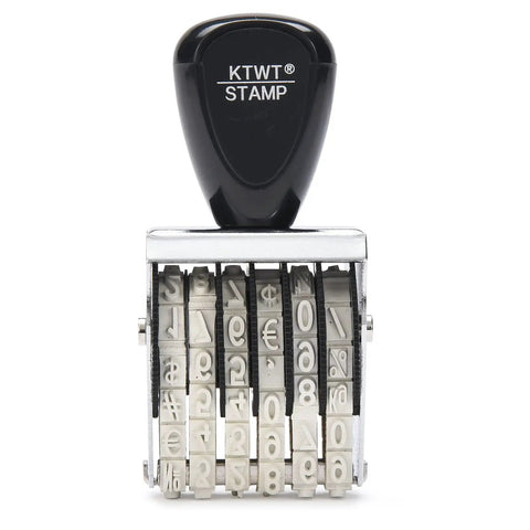 Everyday Kickass Six Digit Rubber Number Stamp Featuring Auto Rolling Dial For Quick Numbering Precise Date Stamping And Heavy Duty Office Project Grind, shown from front view.