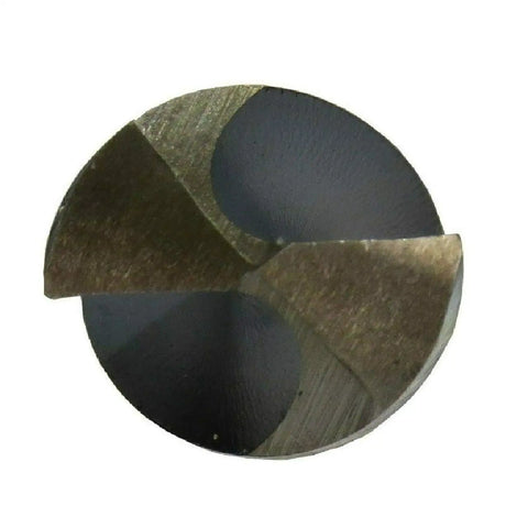One And One Eighth Inch Reduced Shank High Speed Steel Contractor Drill Bit With Three Flat Shank For Metal Drilling Black And Gold Finish 135 Degree Split Point KFD3F Series close-up