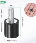 8 Pack D8mm By H8mm Rubber Mounts Vibration Isolators Cylindrical Shock Absorbers With M3 X 8mm Studs For Air Compressors Cars Pumps Boats Garage Motors Bobbins black rubber mount with M3 stud, 8mm x 8mm