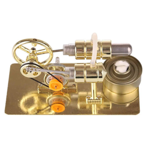 Stirling Engine Kit DIY Assembly Hands On Generator Model For Physical Experiments Premium Metal Build With Golden Finish Easy To Assemble Educational Toy For Makers And Students, metal model