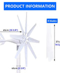 2000W Wind Turbine Generator Kit With Eight Blade Wind Power Generator 12V 24V 48V 220V Charge Controller MPPT Start At Two Meters Per Second Ideal For Home Farm RV 24V Off Grid Ready
