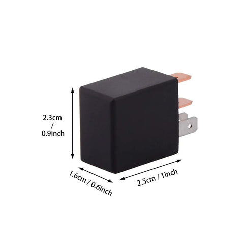 Heavy Duty 12V 30A SPDT 5 Pin Relay Kit Pack of 2 with size dimensions for automotive electrical projects and marine power systems
