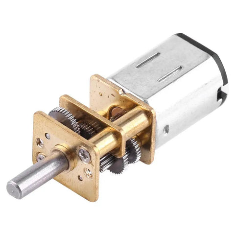 High Torque Full Metal Gears DC Gear Motor, 6V 3 Speed Reduction Box, showing metallic gears and shaft, designed for RC cars.