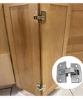 Heavy Duty Adjustable Concealed Door Hinges With Quiet Smooth Operation Zinc Alloy Pie Cut Corner Hinges on wood cabinet
