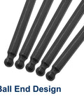 Close-up of ball end hex keys from 10 Piece L Shaped Hex Key Set With Ball End For Bike And Furniture Repair Seven Thirty Second Inch Hex Size