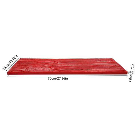 Pro Grade Large Concrete Stamp Mat With Grain Texture Polyurethane Mold For Cement Imprint, side view, red color, 27.6 x 13.8 inches