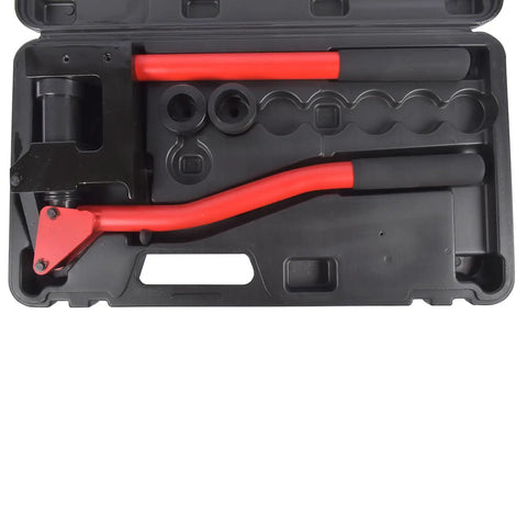 Lever-Action Sheet Metal Punch Kit For 20 Gauge Steel With Conduit Hole Cutter Set Includes 7/8 Inch 1-1/8 Inch And 1-11/32 Inch Knockout Drivers for Precise Holes and Clean Cuts in a carrying case
