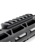 Close-up of 7 Slot M Rail System Kit With Chamfered Slots And Beveled Ends For Smooth Fit, Aircraft Grade 6061 T6 Aluminum, Anodized Finish