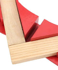 Close-up of 4 Pack Right Angle Clamps for 90 Degree Corners gripping wooden pieces for precise woodworking assembly.