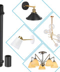 Dope Double End Threaded Lamp Rod Kit 400mm Carbon Steel M10 Straight Pipe Stems for lamps and chandeliers with connectors