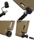 1.75L Hydration Panel For Vests With Leakproof Reservoir, 105cm Detachable Tube, bite valve, rugged tactical gear, khaki color