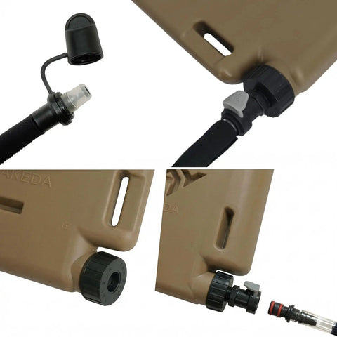 1.75L Hydration Panel For Vests With Leakproof Reservoir, 105cm Detachable Tube, bite valve, rugged tactical gear, khaki color