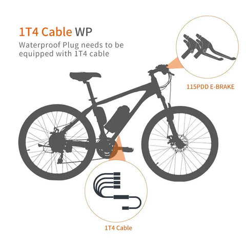 Diagram showcasing Electric Bike Brake Lever With Cutoff Sensor For E Scooter And Ebike Aluminum Handle With Comfortable Rubber Grip.