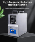 15KW Water-Cooled Induction Heater Furnace Ramps Up With Badass 30-100KHZ High-Frequency Power That Scorches Metals To 1200C Lightning Quick while showing control panel and connections.