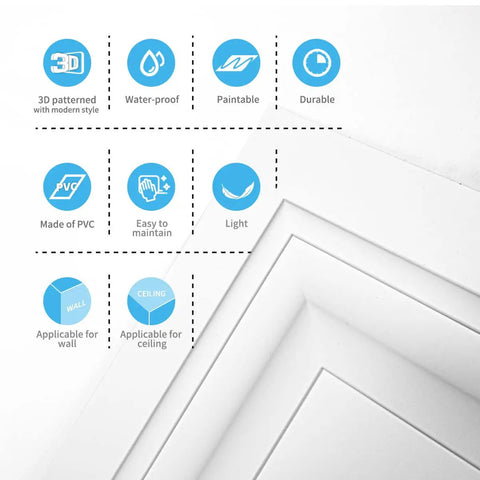 12 Pack Square Drop Ceiling Tiles 2 Ft By 2 Ft White PVC Ceiling Panels For Fifteen Sixteenth Inch Grid System icons and tile angle