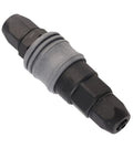 Close-up of a single connector from Ten Piece 8mm C Type Push In Self Locking Air Fittings Set Plastic Quick Connectors For Pneumatic Systems