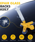 Windshield Repair Kit With UV Curing Light For Chips And Cracks All In One Auto Glass Repair Tool on vehicle windshield