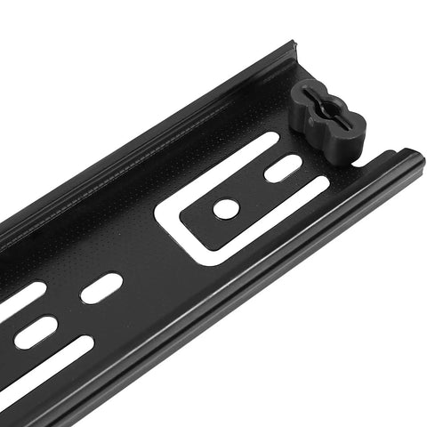 Close-up of a heavy duty black steel rail from Built Tough Five Pair Eight Inch Full Extension Drawer Slides.