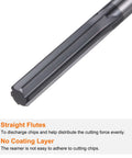 Carbide chucking reamer, close-up view, straight flute, straight shank, 0.25 in dia, black