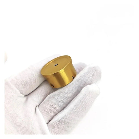 Gold Watch Movement Holder Tool For NH35 7750 3135 Repair Fits Hands, Precision Aluminum Alloy, held in gloved hand