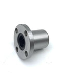 Lmf20uu Linear Bearing Round Flange Bushing 20mm Id 32mm Od 42mm Long with a metal finish for CNC and 3D printer applications.