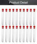 Clear Plastic Test Tubes With Red Caps 100 Pack 13mm By 100mm Mini Tubes With Lids Leak Proof Snap Caps Perfect For Diy Jewelry Beads Powder Spices Liquids Yeast Samples And Lab Experiments. 20 clear 13mm x 100mm tubes with red caps