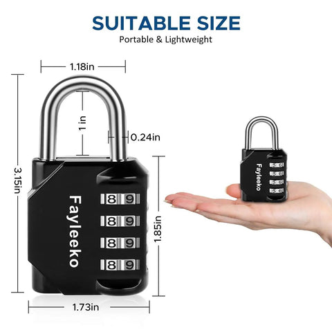 2 Pack 4 Digit Padlock Set For Lockers Gym School Fence Toolbox Case And Hasp Cabinets No Key Needed Resettable 4 Digit