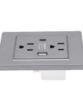 Heavy Duty Grey Decorator Wall Outlet With Built In Usb And Type C Ports Solid As A Rock Design with multiple ports.