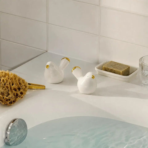 Sleek Ceramic Bird Toilet Bolt Covers Straight Up Upgrade Your Bathroom Vibe With Dope Rust Proof Screw Cap Decor For Bottom Toilet Base And Floor Hardware Accessories, displayed beside soap.