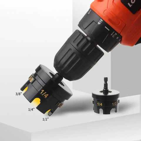 Heavy Duty Threaded Rod Nut Driver Mounts Directly To Power Drills And Impact Guns Effortlessly Chops Through Corroded Nuts Works Like A Champ Preserving Your Hands On Quarter Half And Three Eighths Inch Rods Solid Spinner Kit with metal shank sizes visible.