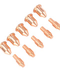 Sturdy 13Pc Plasma Cutting Consumables Kit Perfect Fit For Harbor Freight 45A includes 5 copper nozzles and 5 electrodes.