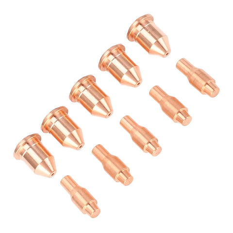 Sturdy 13Pc Plasma Cutting Consumables Kit Perfect Fit For Harbor Freight 45A includes 5 copper nozzles and 5 electrodes.