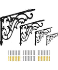 Certified Knockout Vintage Cast Iron Shelf Brackets For Heavy Duty Wood Floating Shelves And Ornate Wall Mounted Display Supports That Look Absolutely Dope In Every Single Home, featuring four sizes and mounting hardware.
