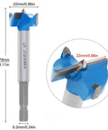 Pro Grade 22mm Forstner Drill Bit Set Tough As Nails Solid Bore Hole Saw close-up showing carbide tip and dimensions.