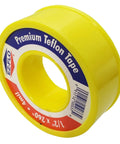 Gas Teflon Tape Pro Grade Pipe Thread Tape For Plumbing And Gas Lines Half Inch By 260 Inches Four Mil Thick Yellow 10 Pack