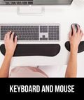 Silky Memory Foam Wrist Rest For Keyboard And Mouse Ergonomic Design For Typing Pain Relief Two Piece Desk Pad Set on desk
