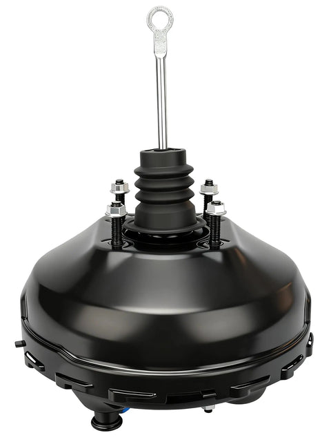 Heavy Duty Vacuum Power Brake Booster Without Master Cylinder Straight Bolt On For 94 To 98 Chevy And Gmc Pickup Trucks top view with push rod.